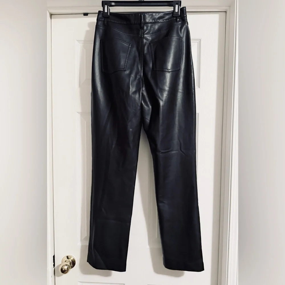 NWOT OAK + FORT Black Leather Pants - Picture 5 of 11